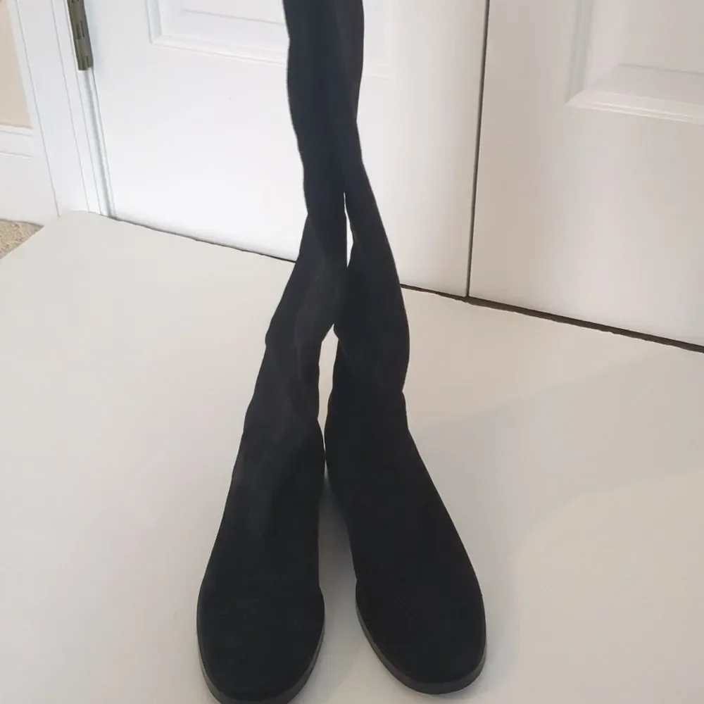 Stuart Weitzman Keelan Over-The-Knee Boot Black Suede Size 8.5